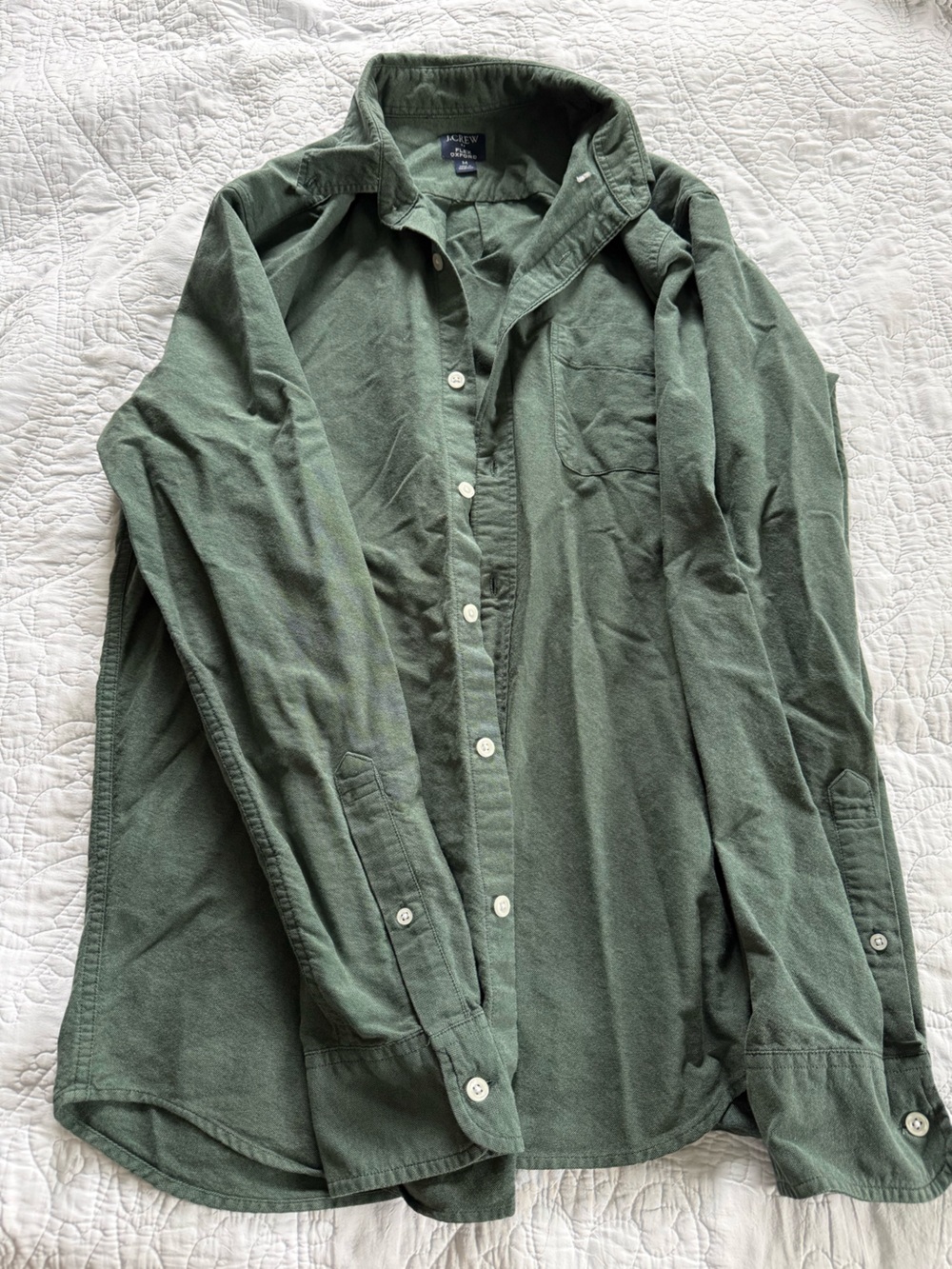 J. Crew Olive Green Long-Sleeve Button-Down Shirt